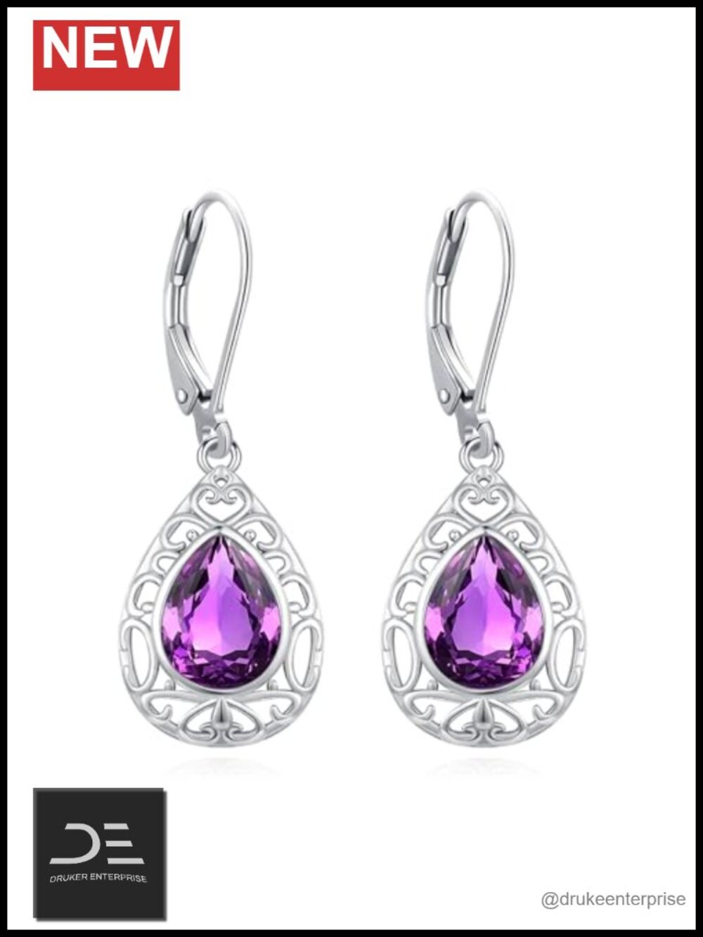 Sterling Silver Tree of Life Drop Earrings Leverback Gemstone Dangle